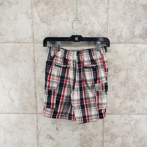 Bugle Boy Bermuda Checked Cargo Shorts Pockets Boys Size 7 Flat Front Golf Plaid - Picture 3 of 4